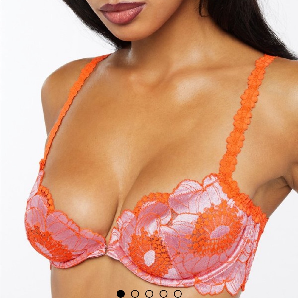 Savage X Fenty Perfect Poppies Unlined Lace Demi Bra